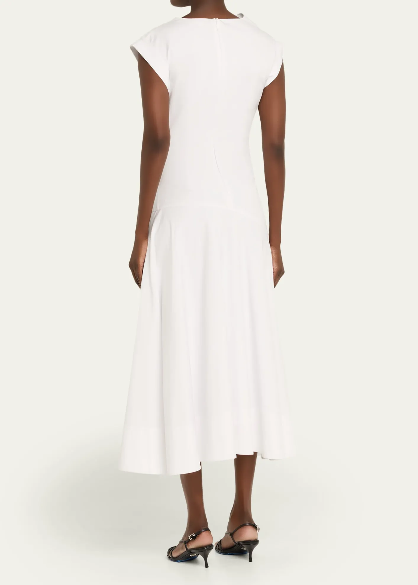 Veronica BeardLisette Drop-Waist Stretch Cotton Midi Dress