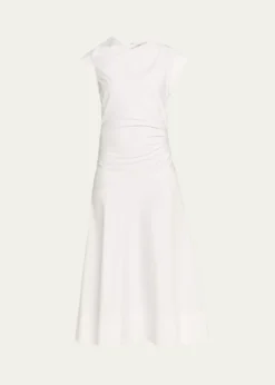 Veronica BeardLisette Drop-Waist Stretch Cotton Midi Dress