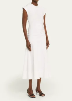 Veronica BeardLisette Drop-Waist Stretch Cotton Midi Dress