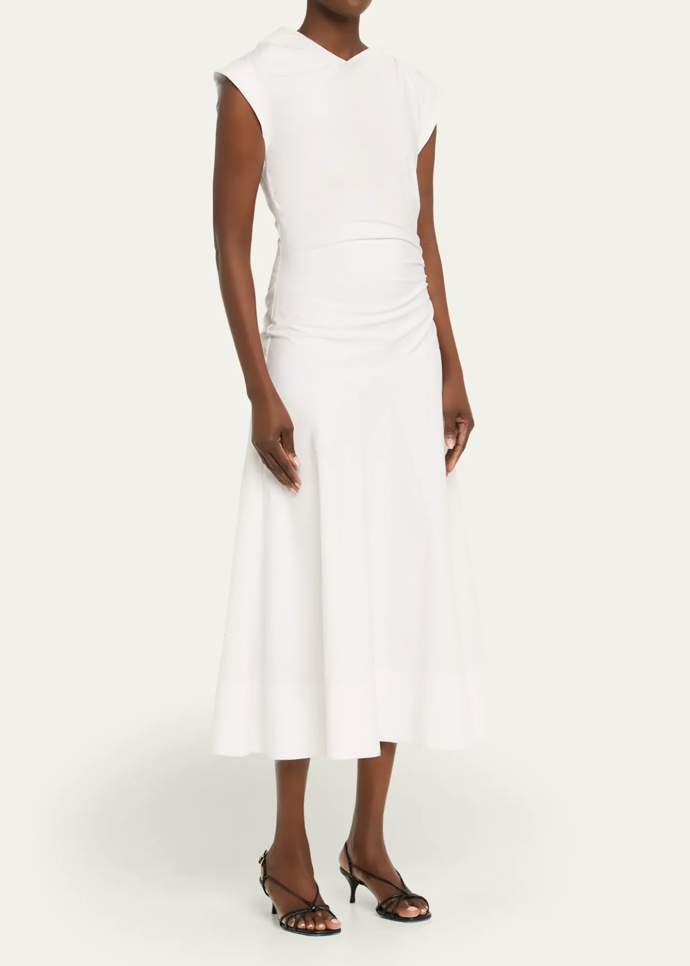 Veronica BeardLisette Drop-Waist Stretch Cotton Midi Dress