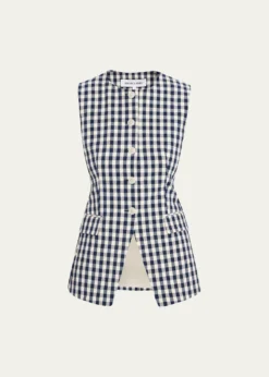 Veronica BeardLois Tailored Gingham Vest