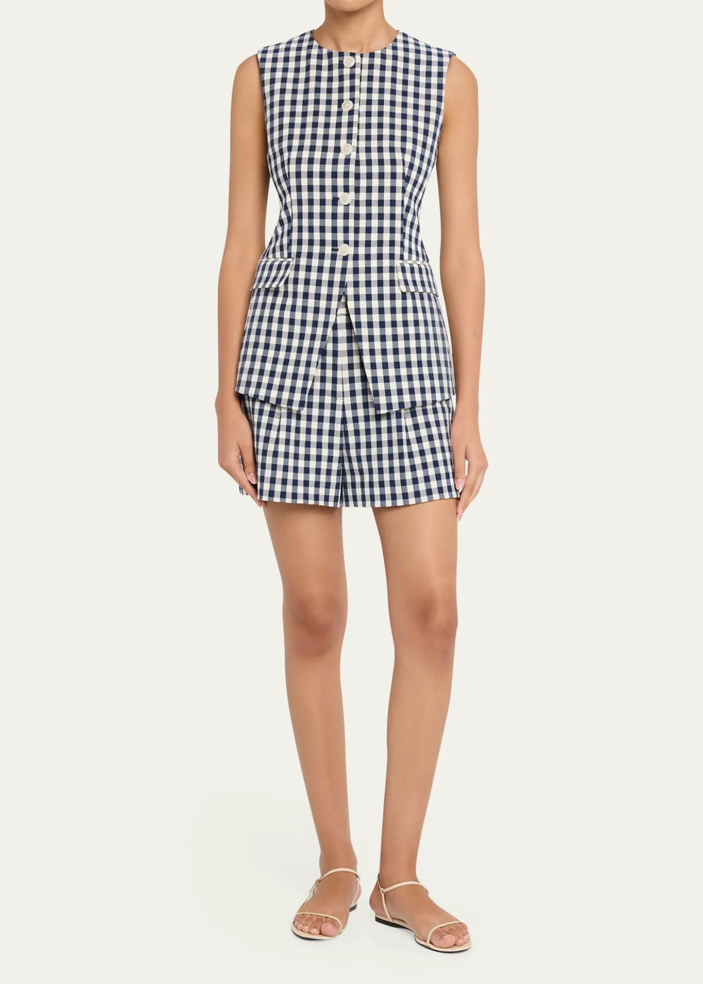 Veronica BeardLois Tailored Gingham Vest