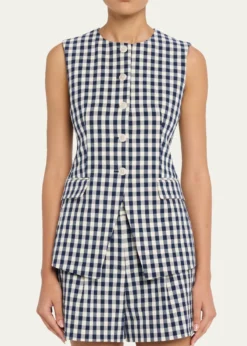 Veronica BeardLois Tailored Gingham Vest