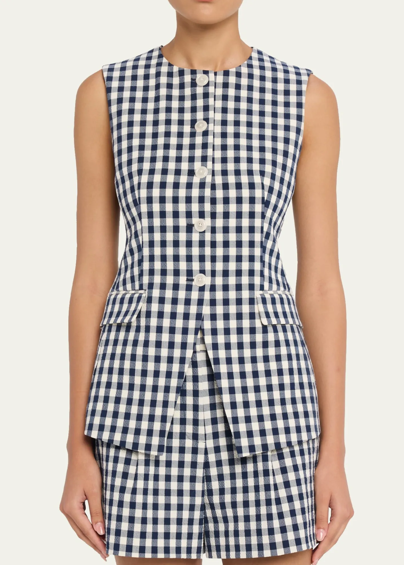 Veronica BeardLois Tailored Gingham Vest