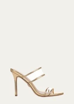Veronica Beard95mm Asha Metallic Leather Piping Jelly Sandals