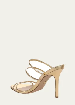 Veronica Beard95mm Asha Metallic Leather Piping Jelly Sandals