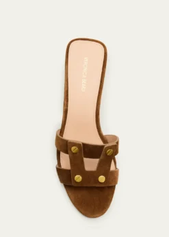 Veronica Beard55mm Via Suede Block-Heel Sandals
