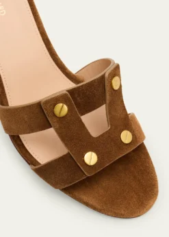 Veronica Beard55mm Via Suede Block-Heel Sandals