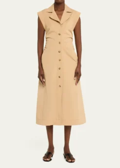 Veronica BeardOrla Button-Front Midi Shirtdress