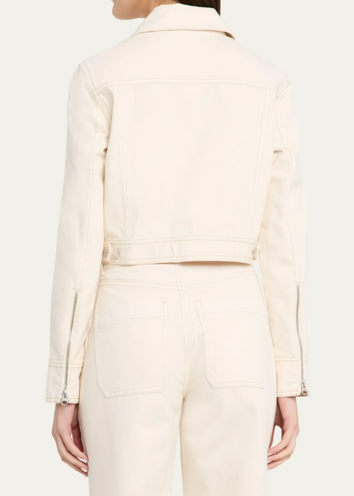 Veronica BeardPatty Cropped Denim Moto Jacket