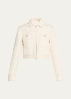Veronica BeardPatty Cropped Denim Moto Jacket