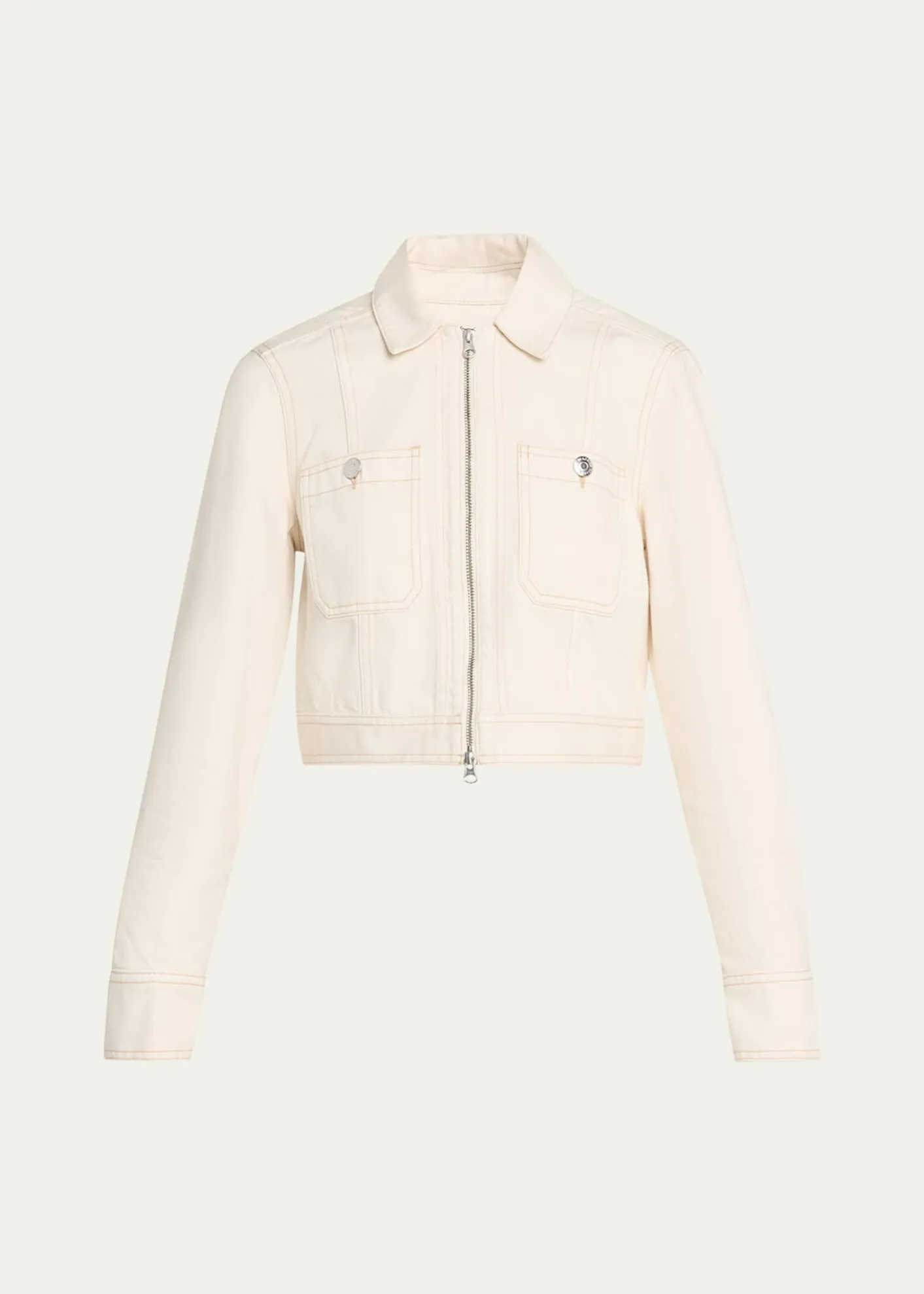Veronica BeardPatty Cropped Denim Moto Jacket
