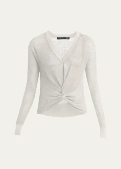 Veronica BeardSoren V-Neck Twisted-Hem Sweater