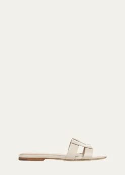 Veronica BeardVia Patent Leather Flat Slide Sandals