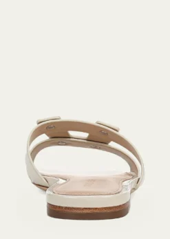 Veronica BeardVia Patent Leather Flat Slide Sandals