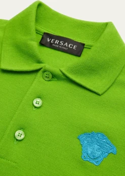 VersaceBoy's Embroidered Medusa Head Polo Shirt, Size 4-6
