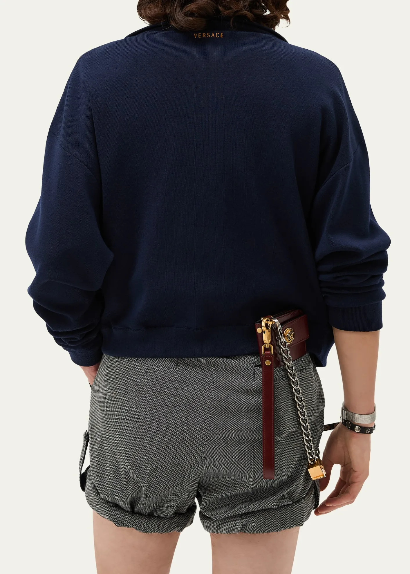 VersaceColorblocked Wool-Blend Zip-Up Blouson Jacket