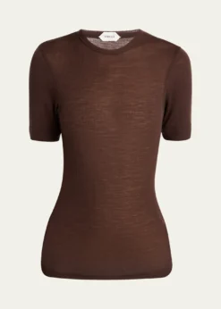 VersaceCrewneck Ribbed Wool Tee