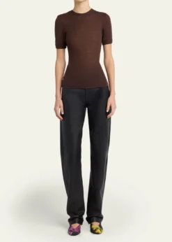 VersaceCrewneck Ribbed Wool Tee