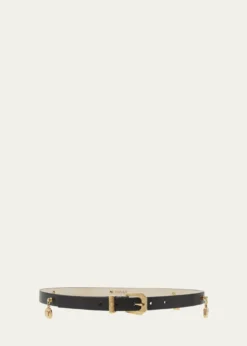 VersaceH20 Medusa Charm Leather & Brass Belt