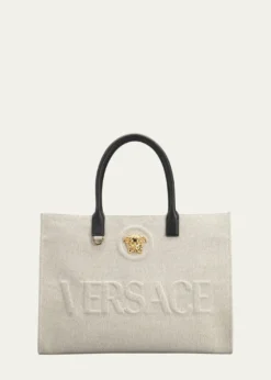 VersaceLa Medusa Logo Canvas Tote Bag
