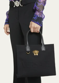 VersaceLa Medusa Mini Canvas Tote Bag