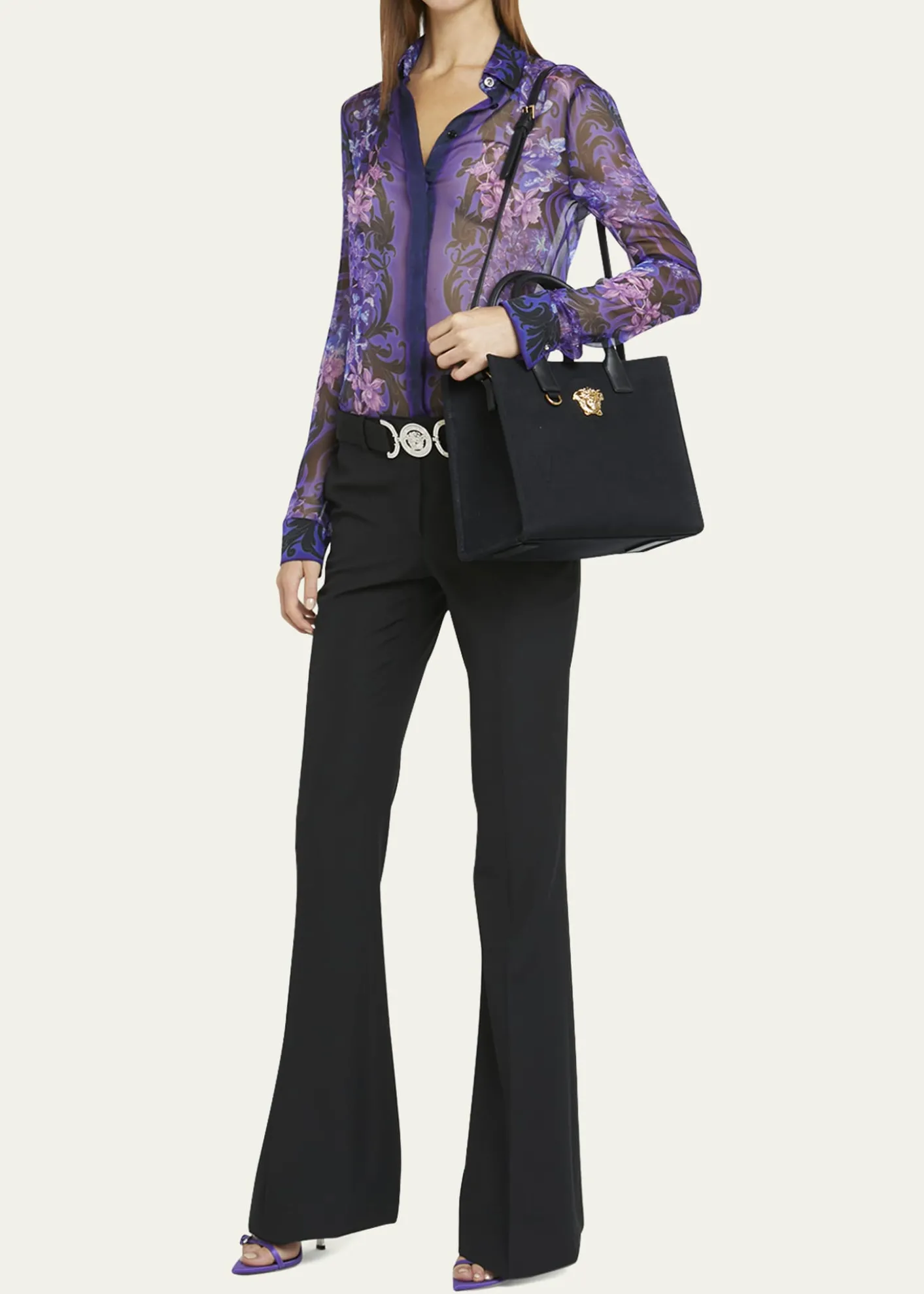 VersaceLa Medusa Mini Canvas Tote Bag