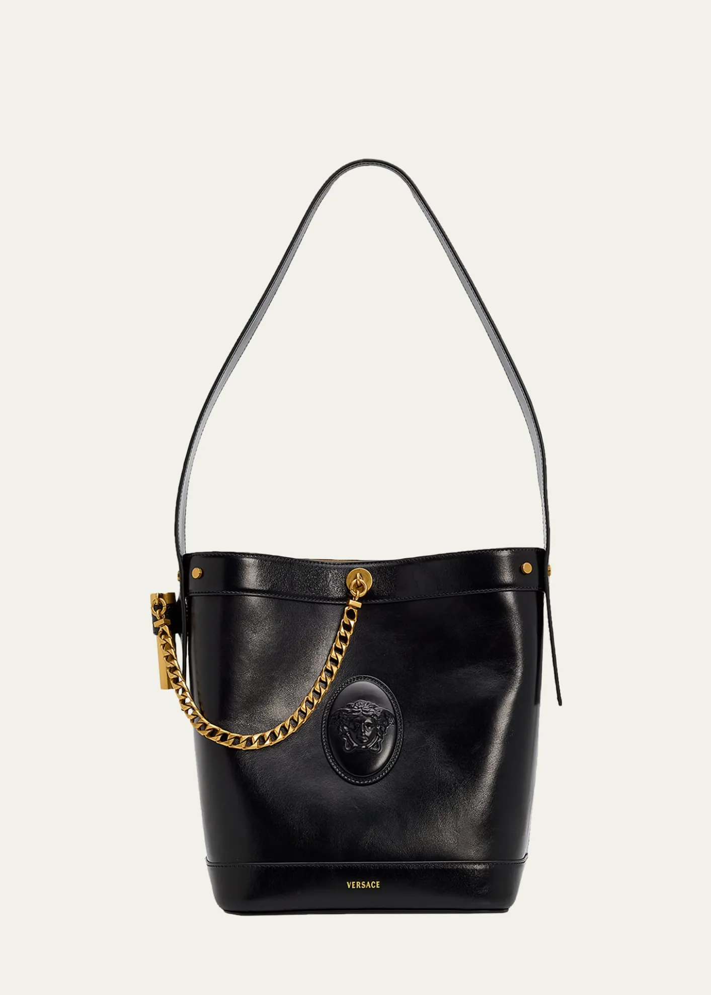 VersaceMedusa Leather Bucket Bag