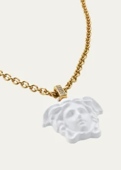 VersaceMedusa Pendant Necklace, White