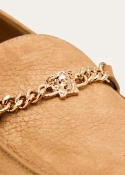 VersaceMen's Medusa Chain Nubuck Loafers