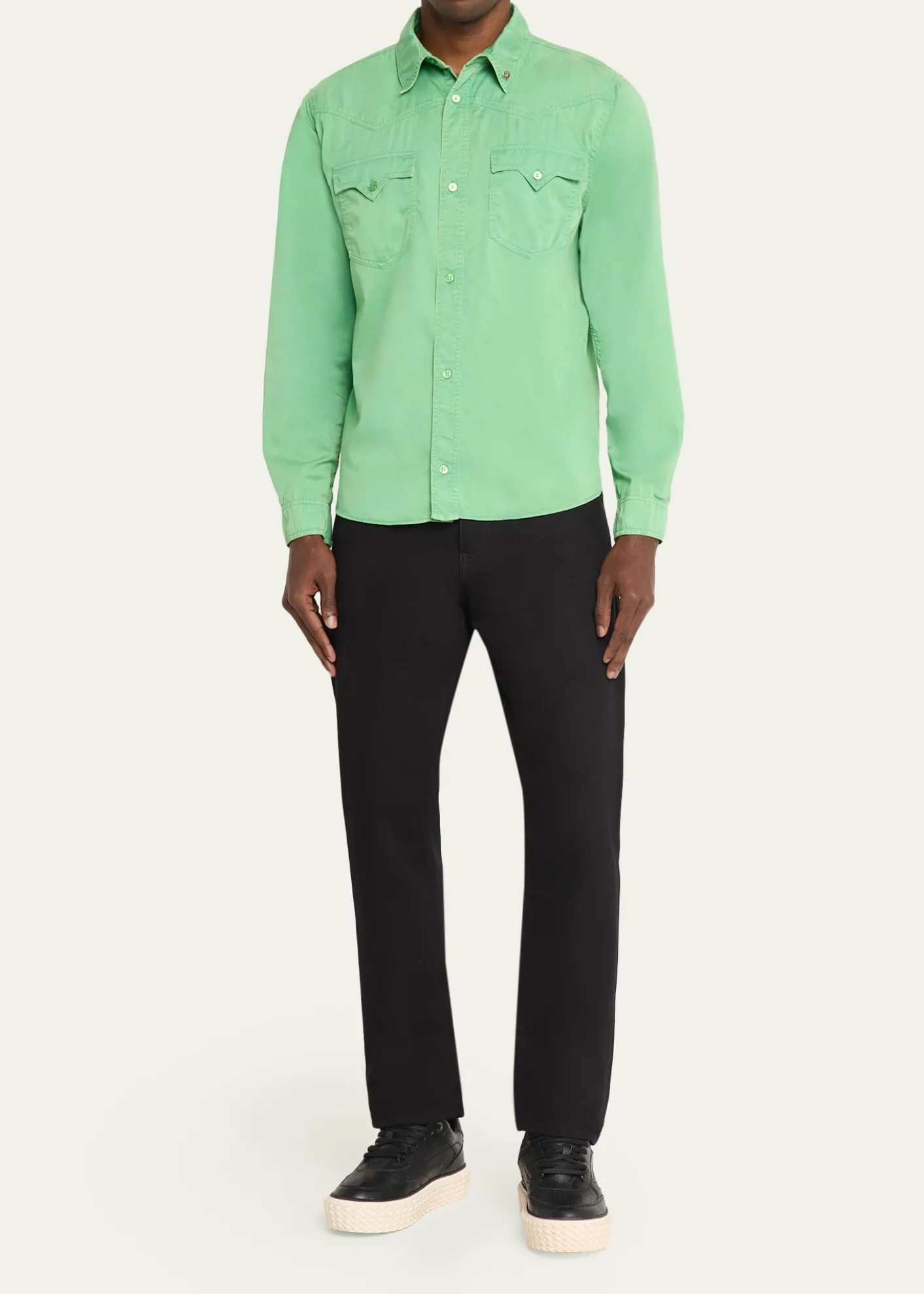 VersaceMen's Medusa-Coin Cotton Western Shirt