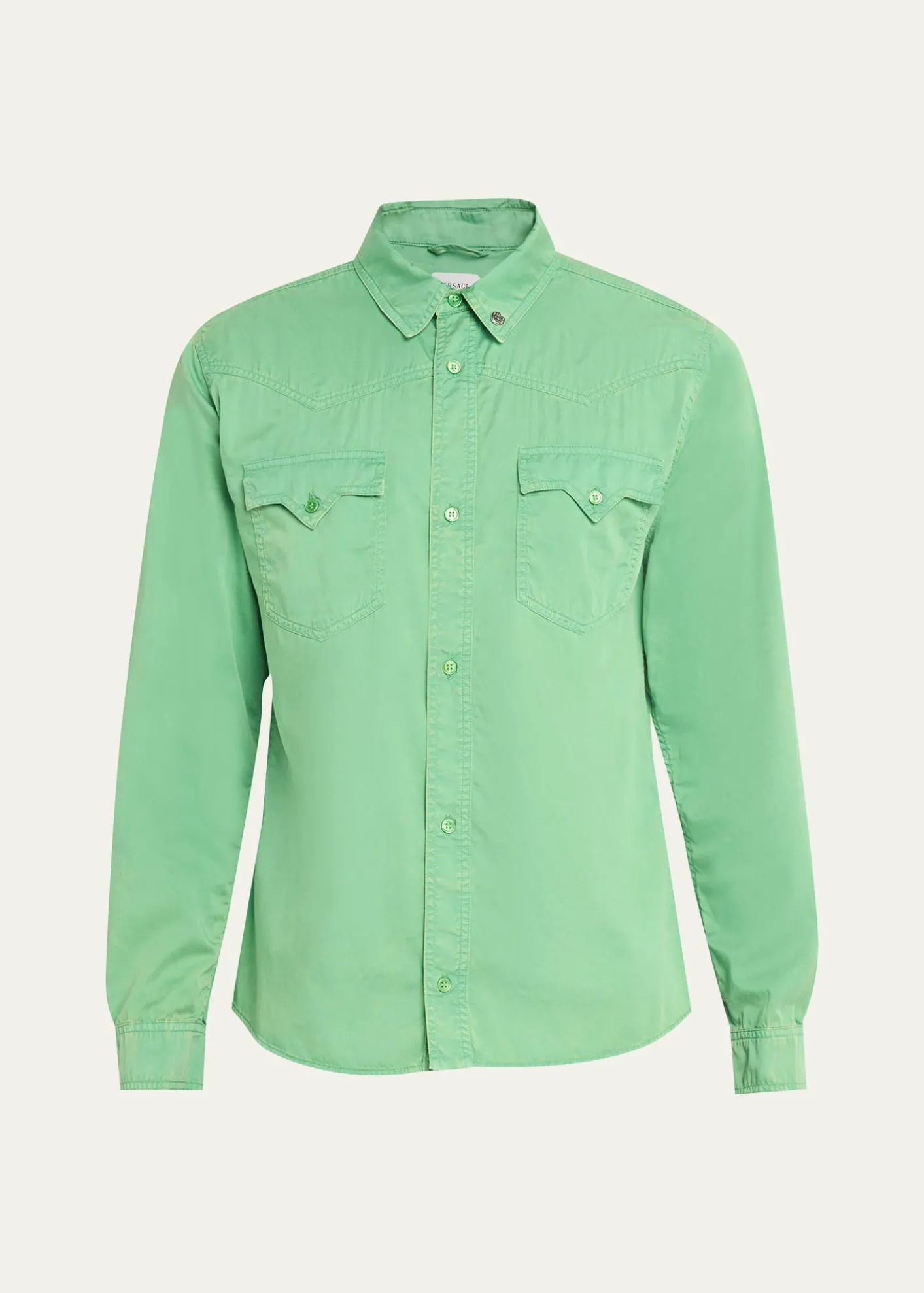 VersaceMen's Medusa-Coin Cotton Western Shirt