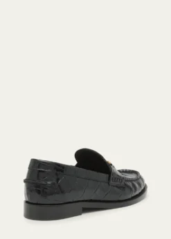 VersaceMen's Croc-Effect Medusa Coin Bit Loafers