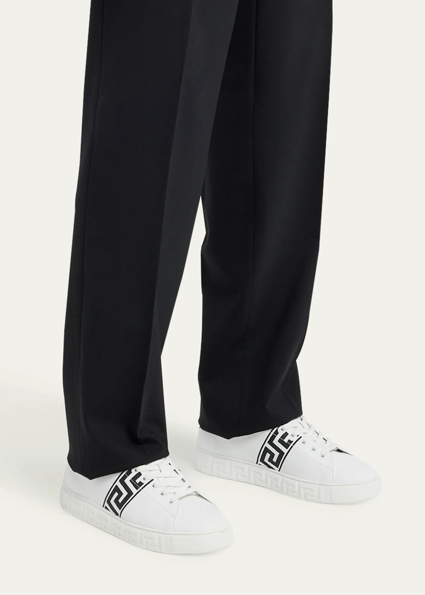VersaceMen's La Greca Leather Low-Top Sneakers