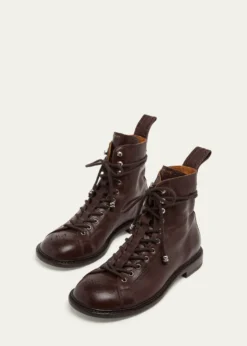 VersaceMen's Leather Brogue Boots