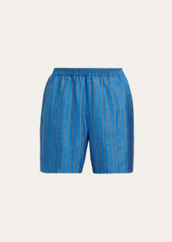 VersaceMen's Meander Print Silk Shorts