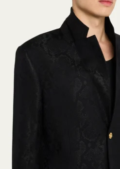 VersaceMen's Python-Jacquard Wool-Blend Blazer