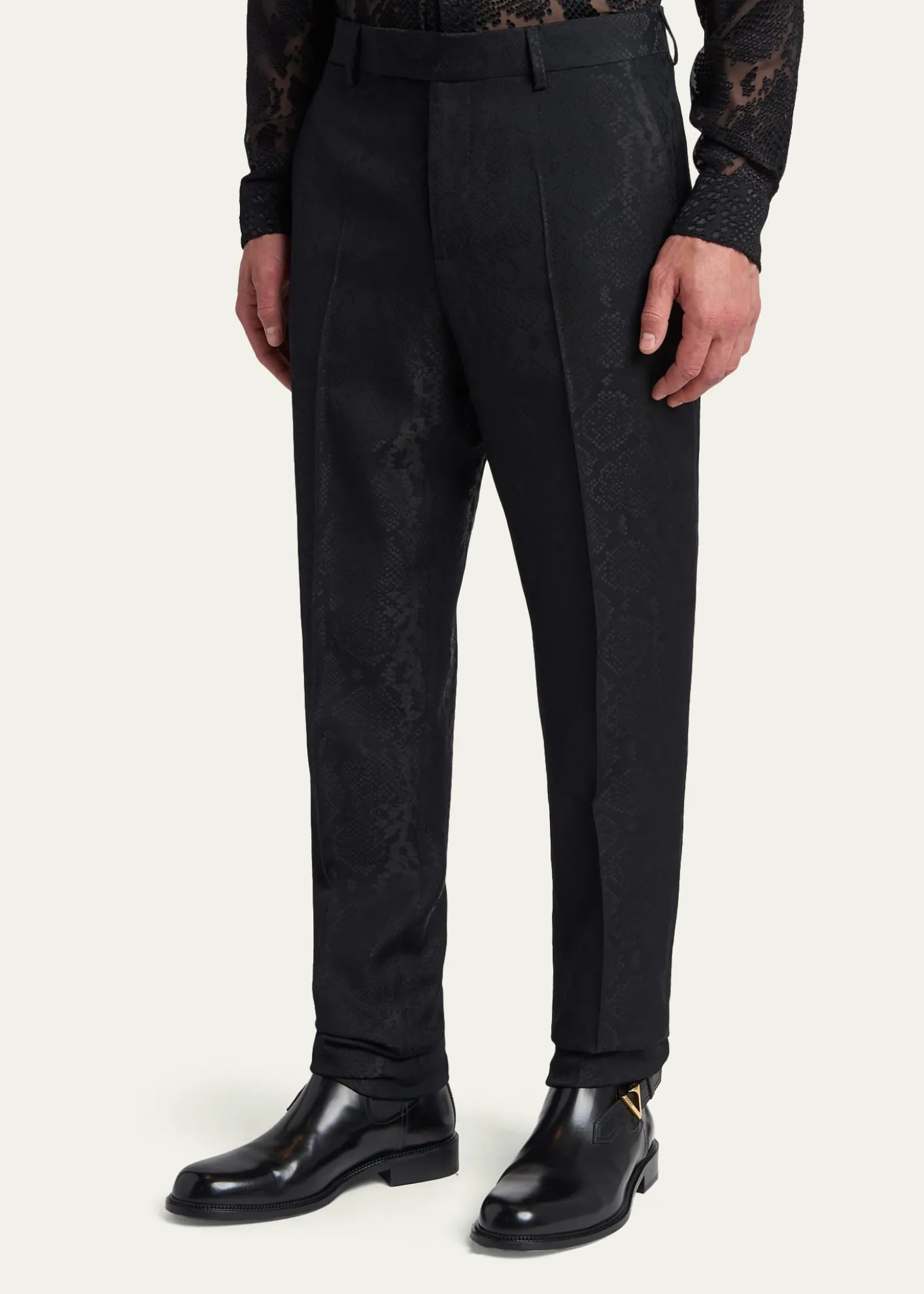 VersaceMen's Python Jacquard Formal Pants