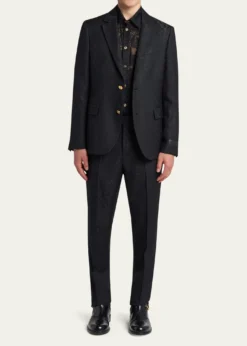 VersaceMen's Python Jacquard Formal Pants