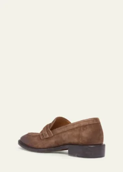 VersaceMen's Suede La Medusa Buckle Loafers