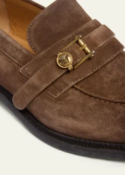 VersaceMen's Suede La Medusa Buckle Loafers