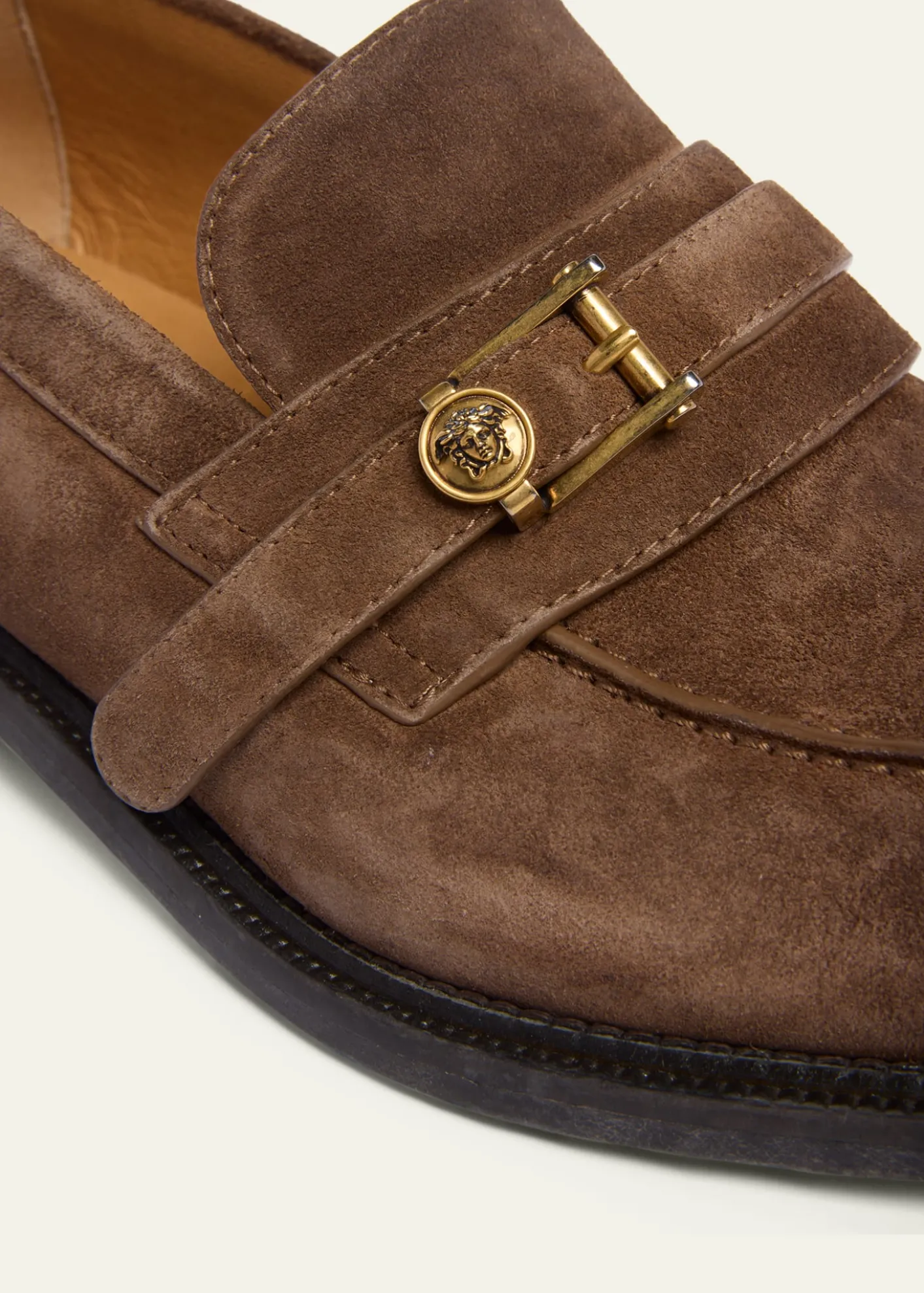 VersaceMen's Suede La Medusa Buckle Loafers