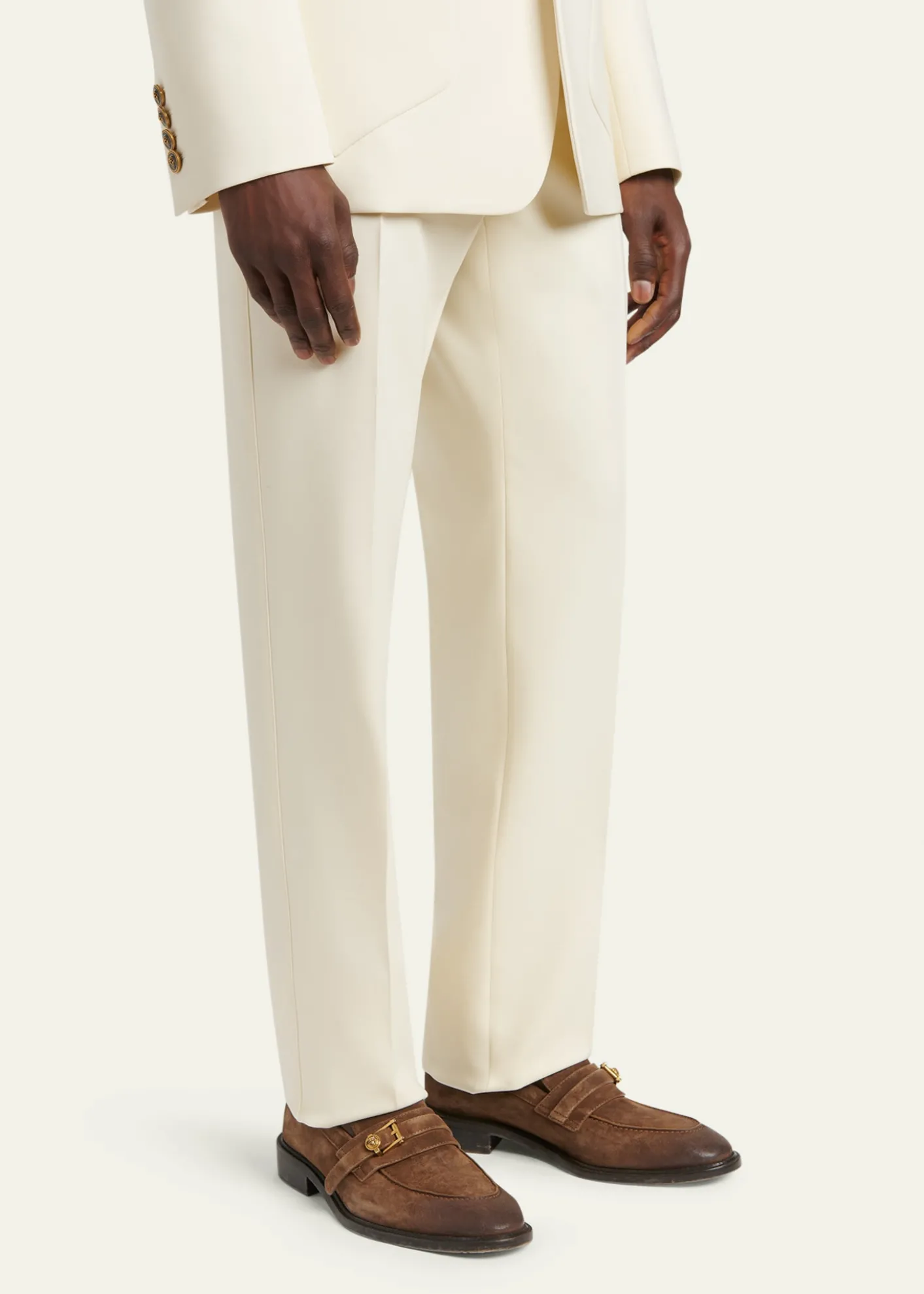VersaceMen's Suede La Medusa Buckle Loafers