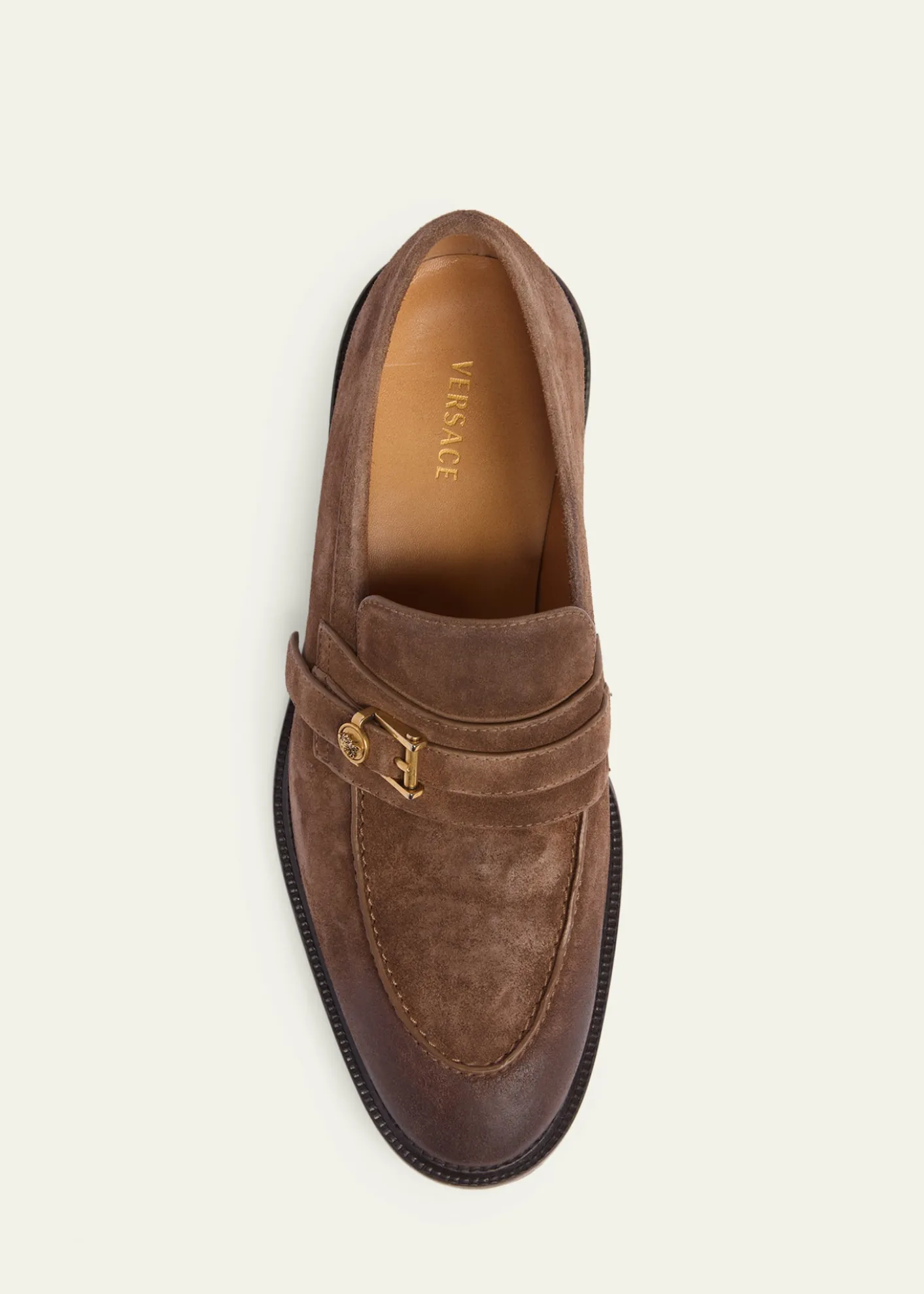 VersaceMen's Suede La Medusa Buckle Loafers
