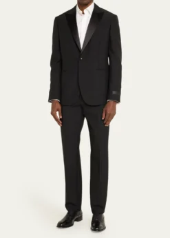 VersaceMen's Wool-Mohair Tuxedo Pants
