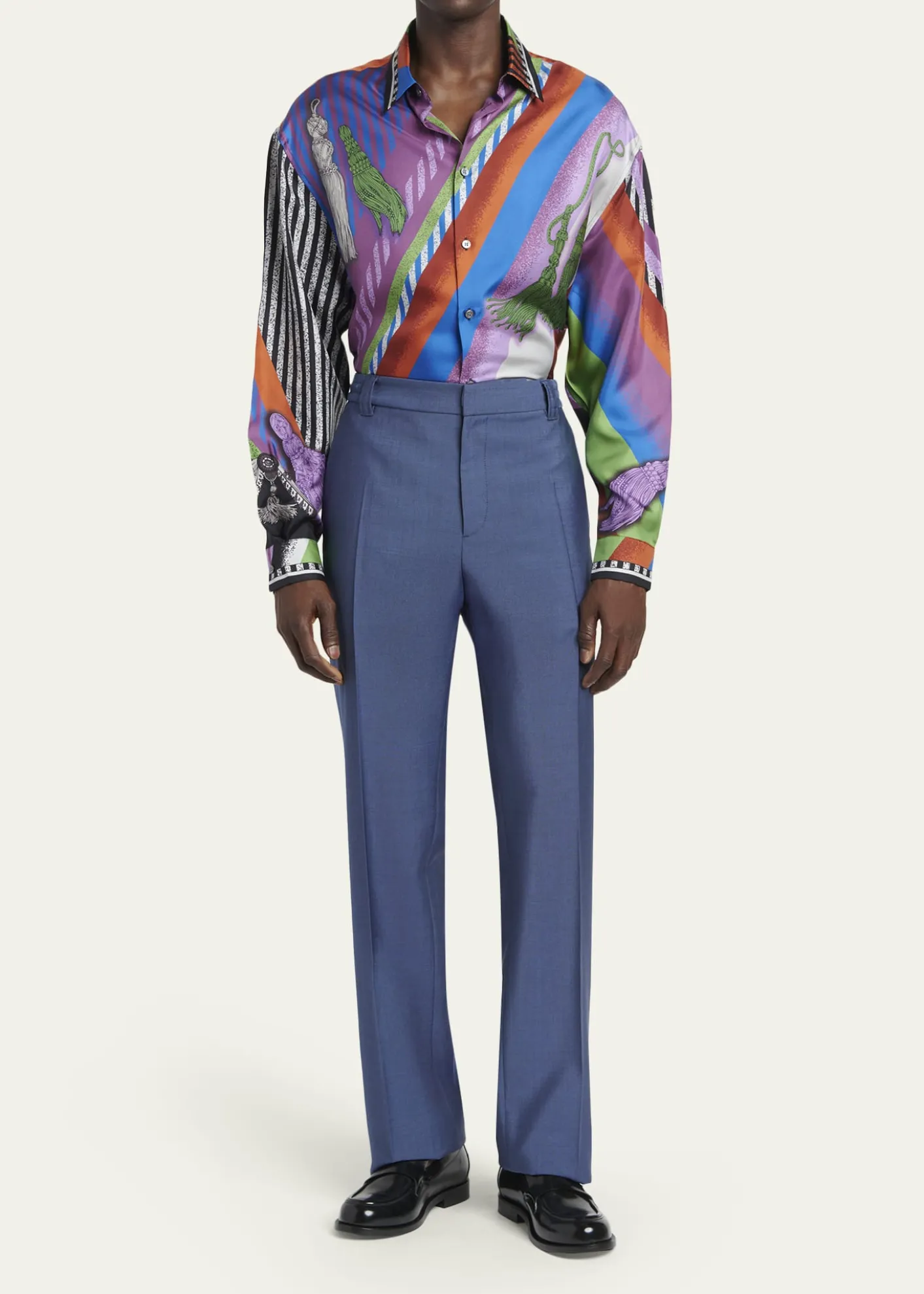 VersaceMen's Wool Pleated Trousers