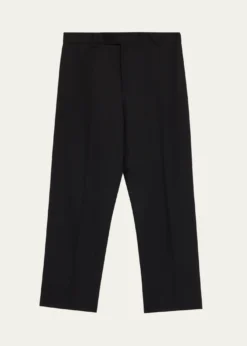 VersaceMen's Wool Straight Leg Flat-Front Trousers