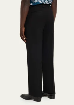 VersaceMen's Wool Straight Leg Flat-Front Trousers