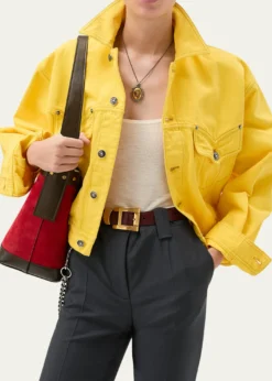 VersaceOversized Blouson Denim Jacket