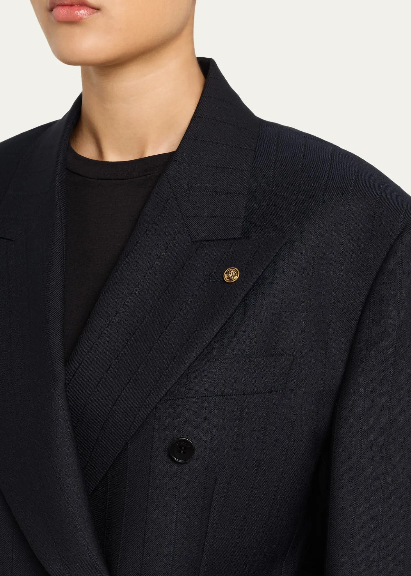 VersaceOversized Double-Breasted Blazer